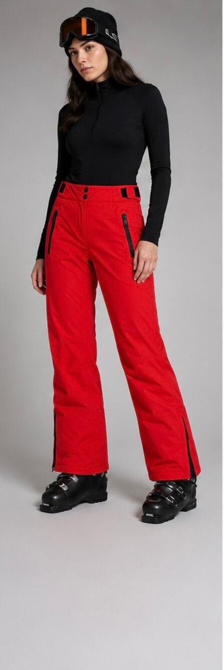 Yves Salomon Ski Snow Pants XS Red Waterproof Softshell Adjustable Waist NWT